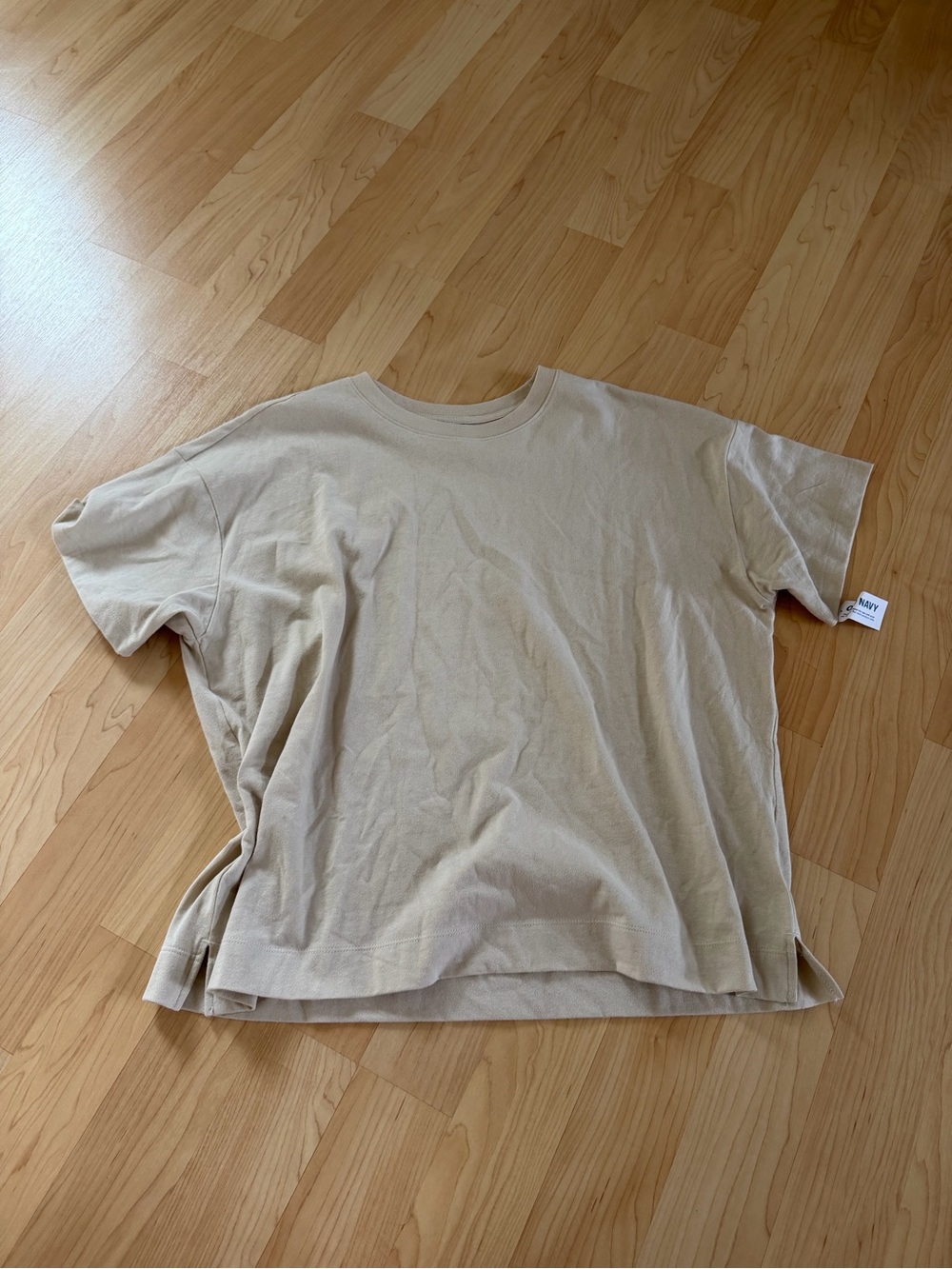 Crewneck Short Sleeve Shirt - Beige